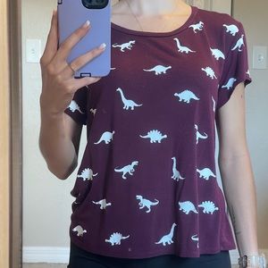 Burgundy Dinosaur T-Shirt (M)